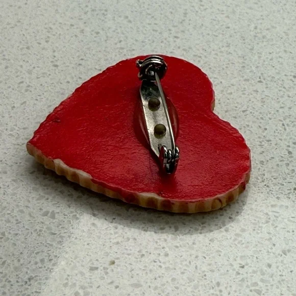 Vintage Heart Brooch Pin Valentine's Day - Picture 7 of 10